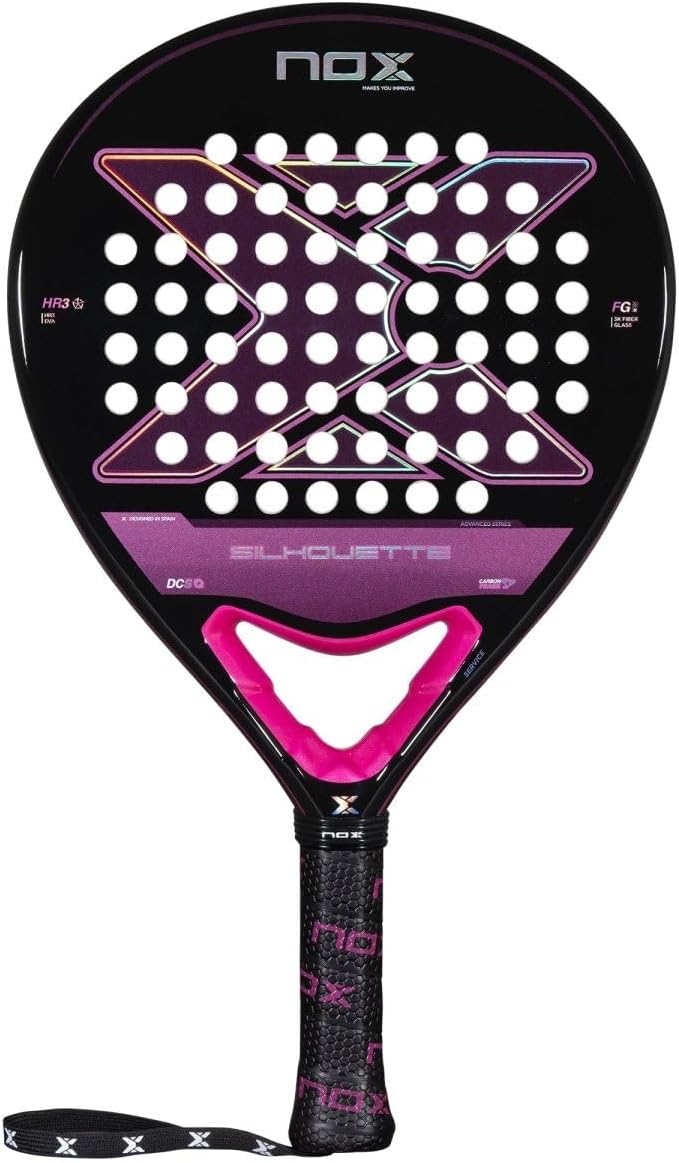 NOX X-One Silhouette 2025 pala de pádel redonda oversized morado negro HR3 fibra de vidrio