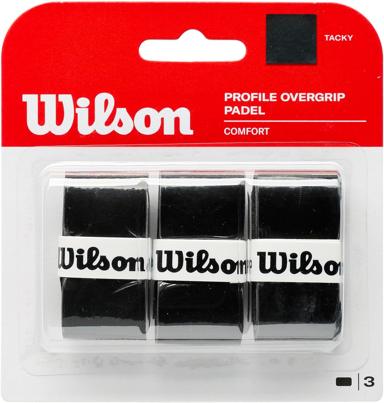 Wilson Profile Overgrip Padel pack x3 negro