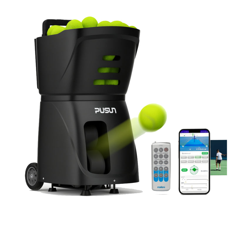 PUSUN Padel-Smart Professional máquina lanzapelotas pádel tenis negra con mando y app