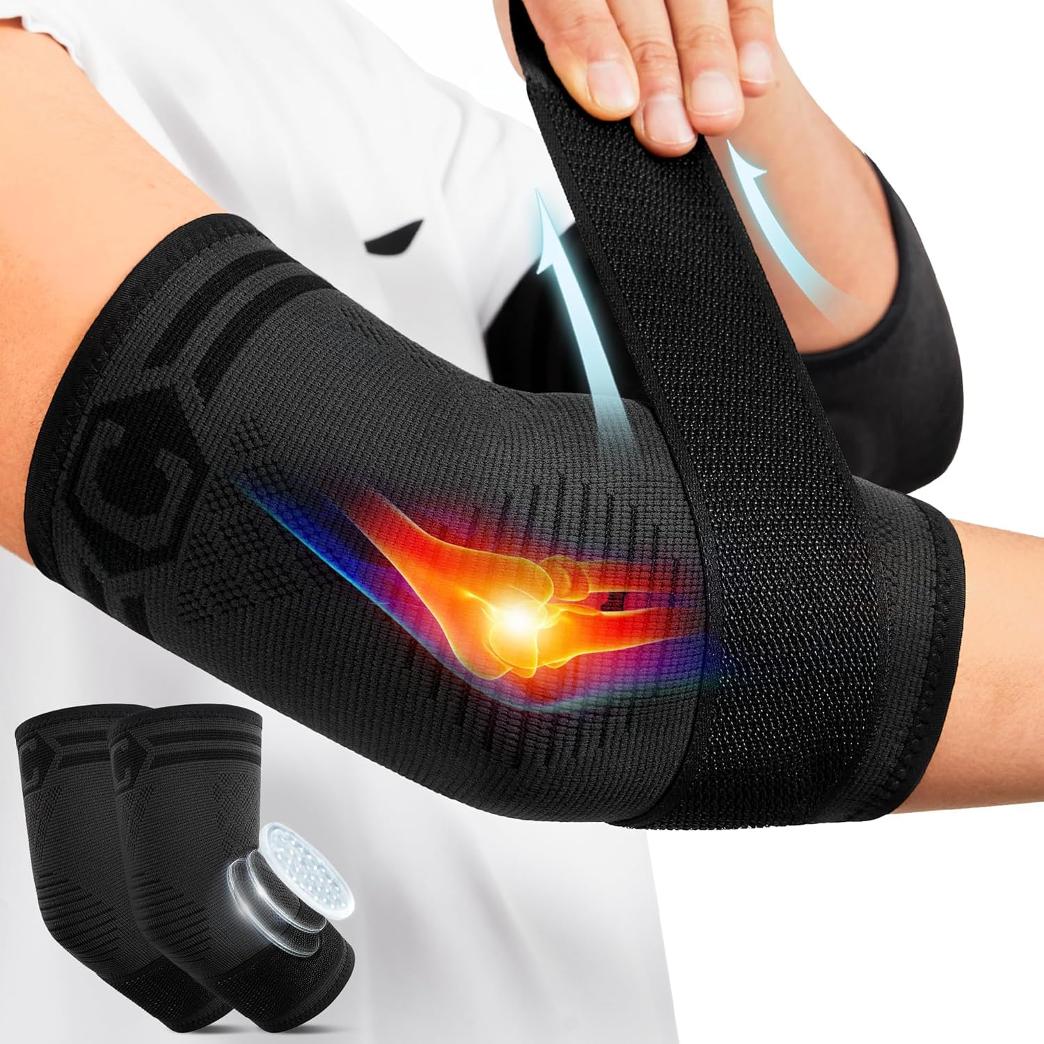 CAMBIVO coderas epicondilitis con acolchado de gel ajustable pack 2