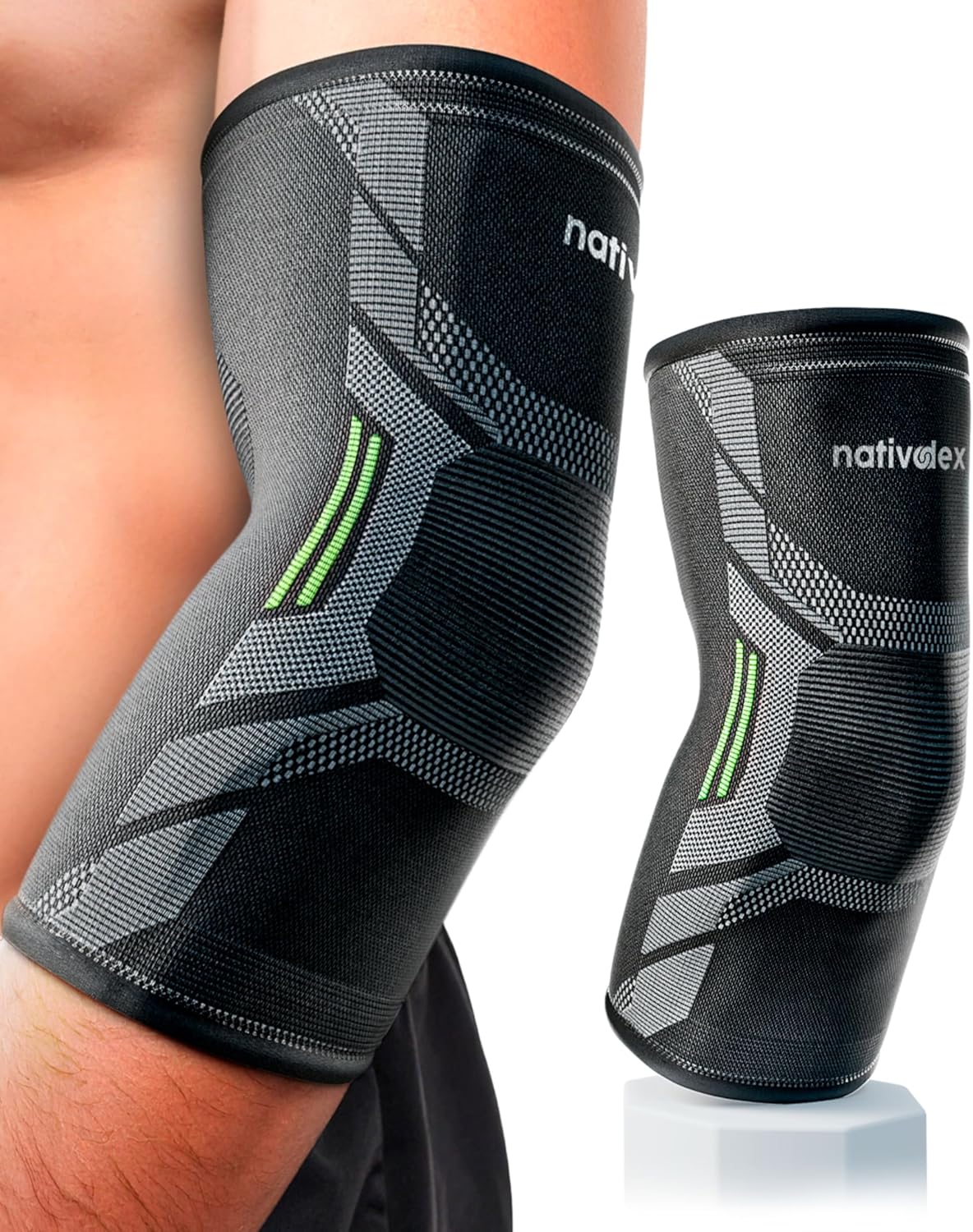 NativoDex manga compresión codo epicondilitis tendinitis negro verde