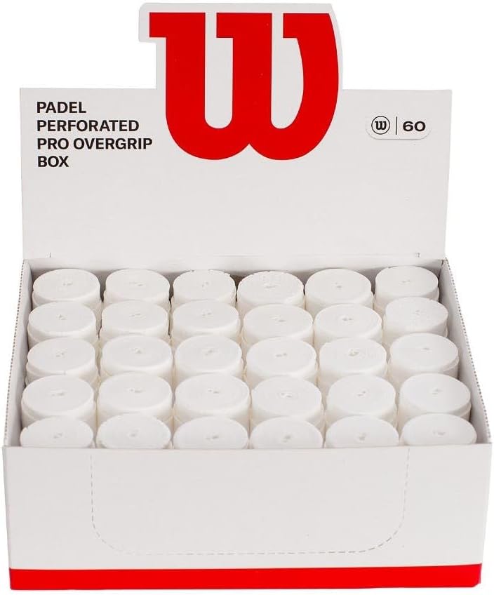 Wilson Pro Padel Perforado caja 60 unidades blanco overgrip pádel perforado