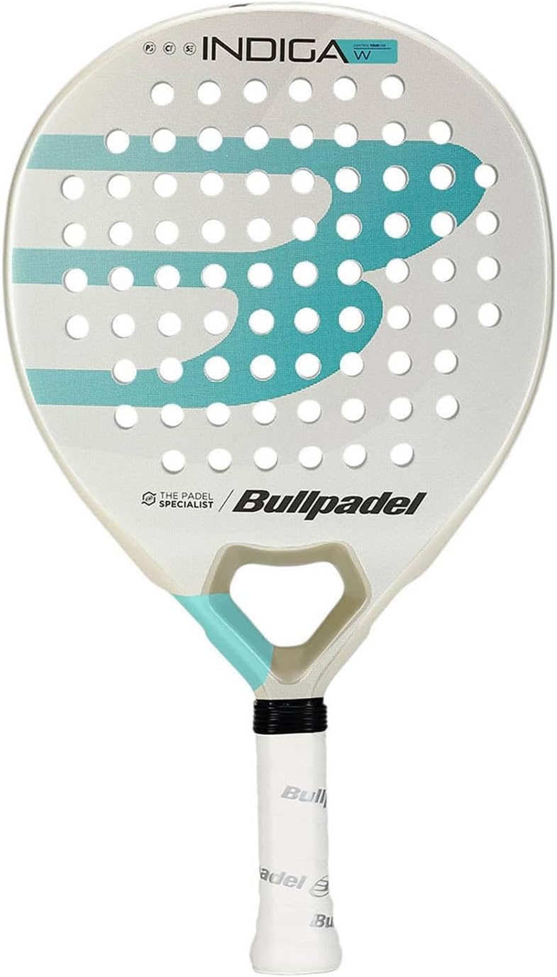 Bullpadel INDIGA W 2025 pala de pádel blanca turquesa mujer
