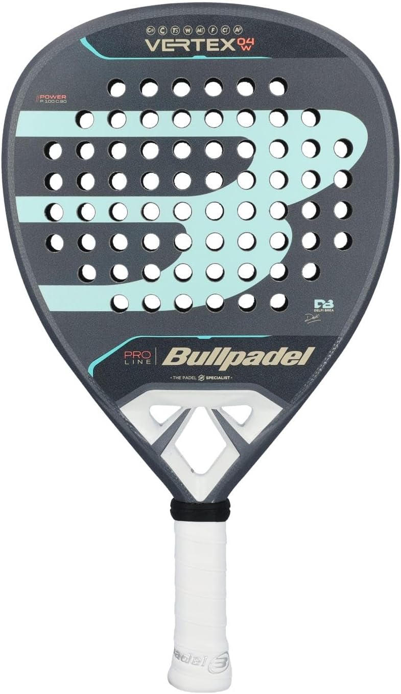 Bullpadel Vertex 04 W pala de pádel gris turquesa Delfi Brea