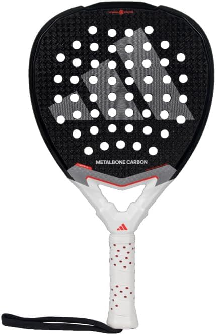 Adidas Metalbone Carbon 3.4 pala de pádel negra con marco blanco y detalles rojos