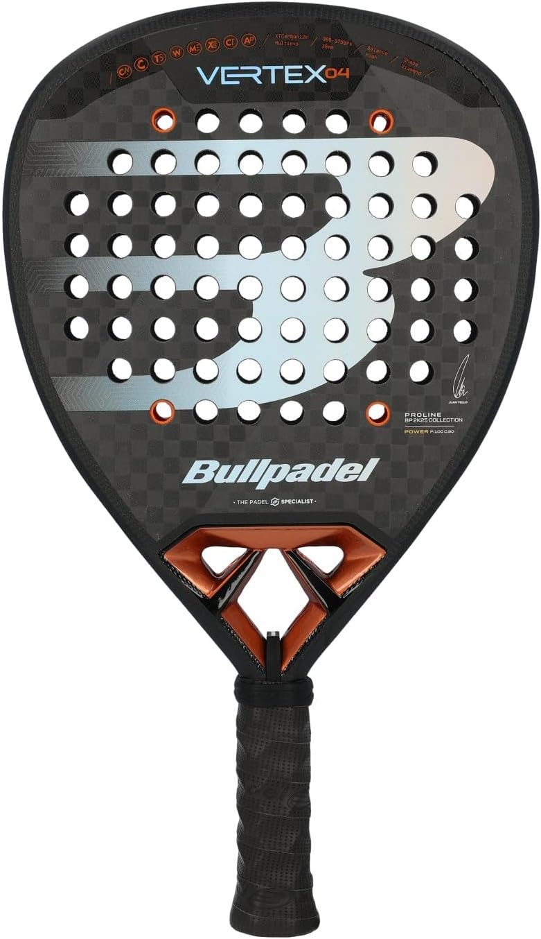 Bullpadel Vertex 04 25 pala de pádel diamante gris oscuro con detalles cobre