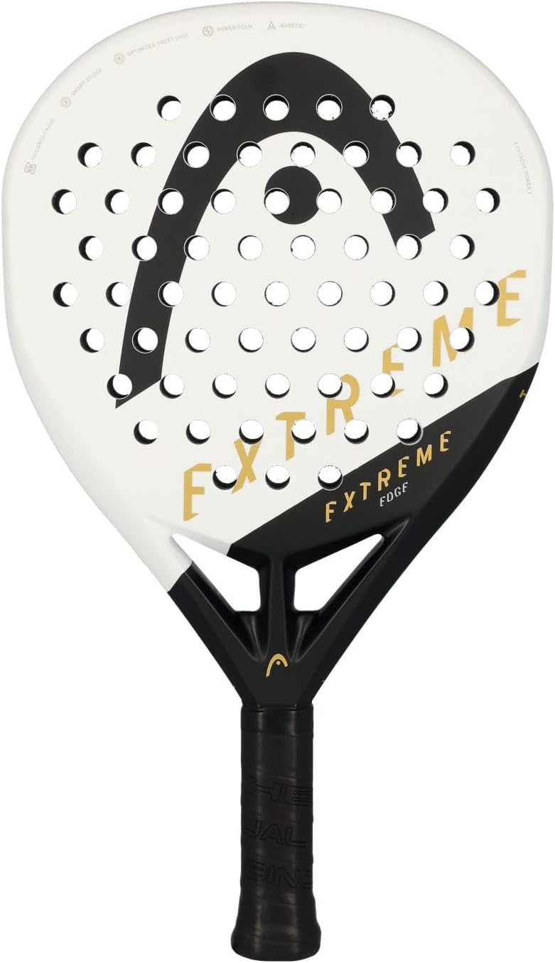 Head Extreme Edge White pala de pádel blanca con diseño negro y dorado