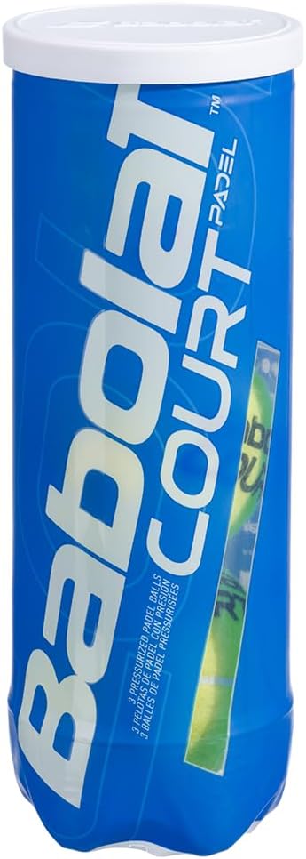 Bote azul Babolat Court Padel con tres pelotas presurizadas