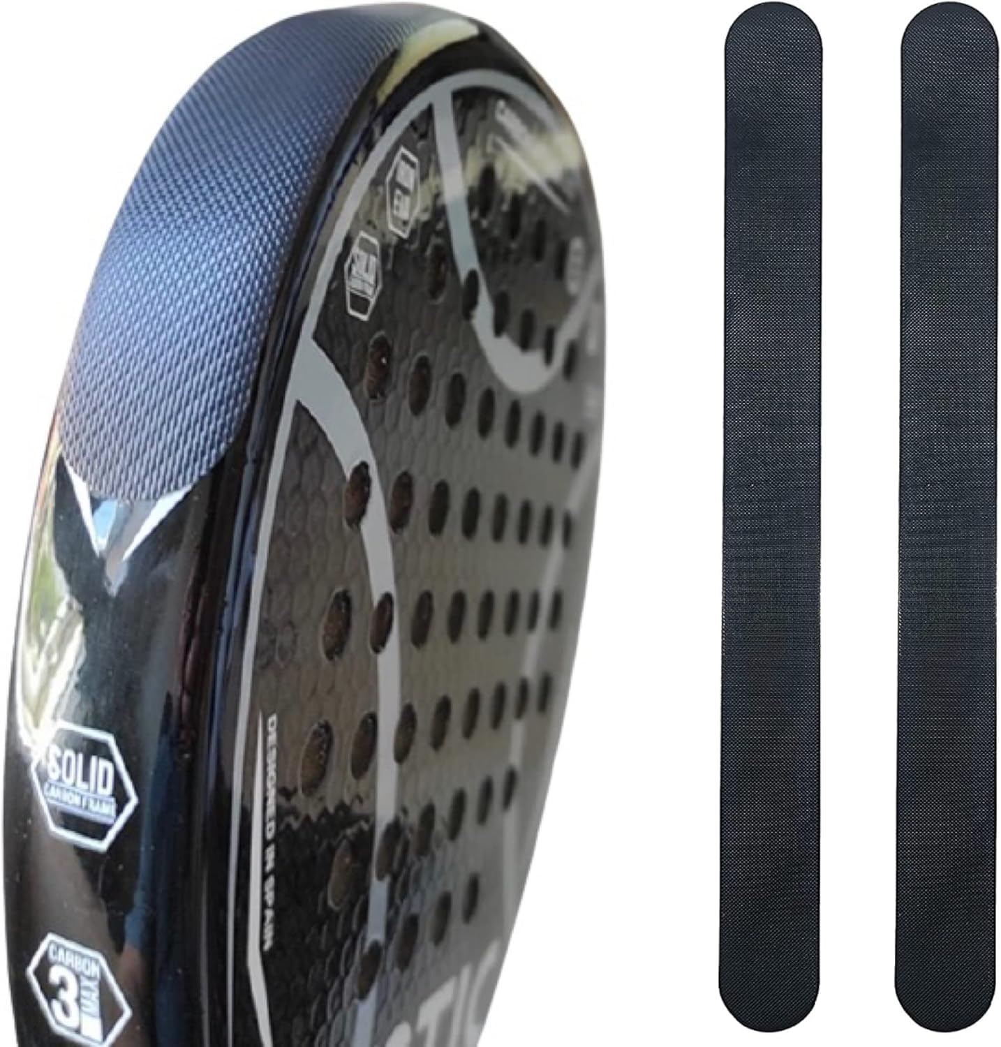 ZRZ protector pala padel transparente y negro ligero 7g 35x370x0.30mm pack 2