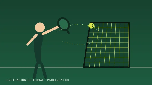 Ilustración de un jugador entrenando contra una red de rebote