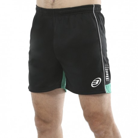 Bullpadel Caldas pantalón corto hombre negro con detalles en verde y blanco