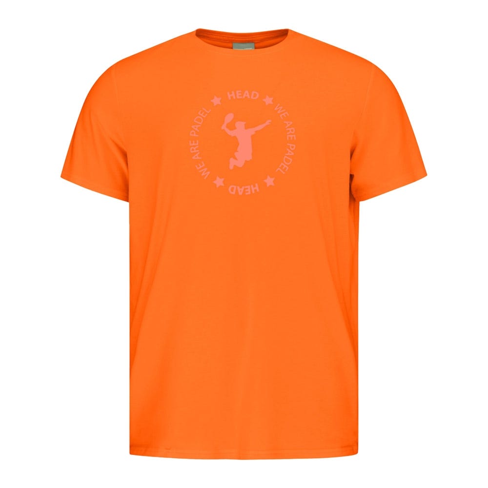 HEAD We Are Padel camiseta hombre naranja con print circular silueta jugador