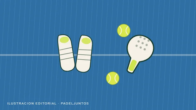 Ilustración de zapatillas junior con pala y pelotas